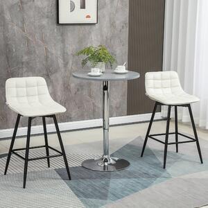 Homcom set de 2 scaune de bar cu spatar si suport pentru picioare, scaune inalte tapitate in stil nordic | aosom ro