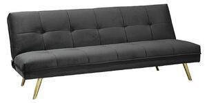 Canapea moritz gri inchis, cadru metal, extensibila, 181x88x80 cm