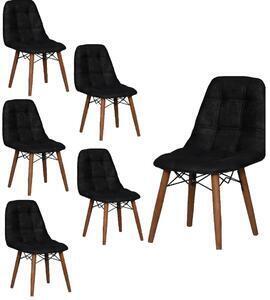 Scaune set 6 palm negru (1+5) haman