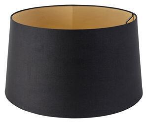 Abajur din bumbac negru 40/35/22 cu interior auriu
