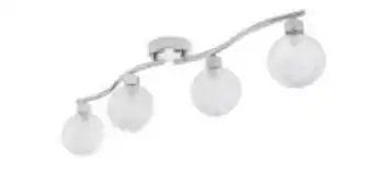 Plafoniera led, 4 x 25 w, argintiu, sticla si metal • colours onnes