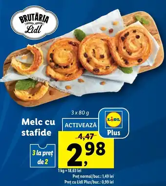 Lidl Lidl brutăria melc cu stafide 3 x 80g Ofertă