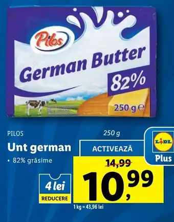 Lidl Pilos unt german 250g Ofertă