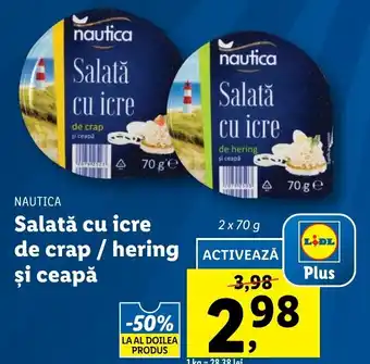 Lidl Nautica salată cu icre de crap / hering și ceapă 2 x 70g Ofertă
