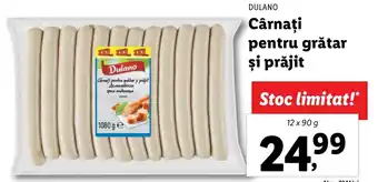 Lidl Dulano cârnați pentru grătar și prăjit 12 x 90g Ofertă