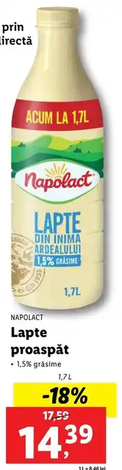 Lidl Napolact lapte proaspăt 1.7l Ofertă