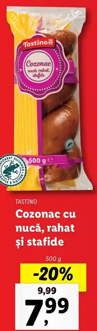 Lidl Tastino cozonac cu nucă rahat și stafide 500g Ofertă