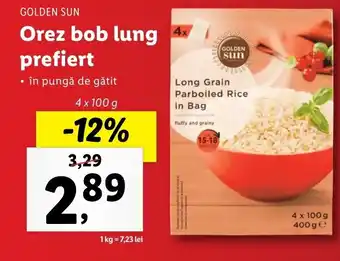 Lidl Golden sun orez bob lung prefiert 4 x 100g Ofertă