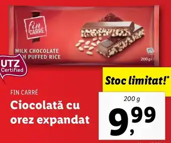 Fin carré ciocolată cu orez expandat 200g