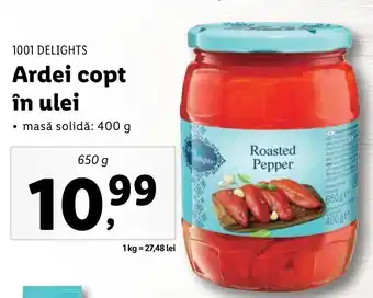 Lidl 1001 delights ardei copt în ulei 650g Ofertă