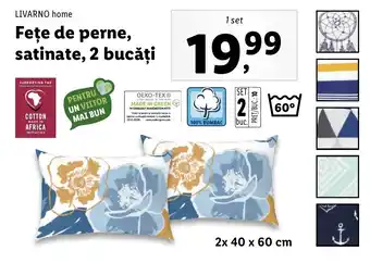 Lidl Livarno home fețe de perne satinate 2 bucăți 2 x 40 x 60 cm 1 set Ofertă