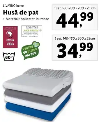 Lidl Livarno home husă de pat 140-160 x 200 x 25cm 1 set Ofertă