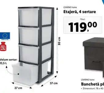 Lidl Livarno home etajeră 4 sertare 1 buc Ofertă