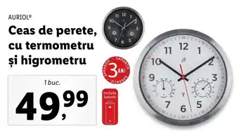 Auriol ceas de perete cu termometru și higrometru 1 buc