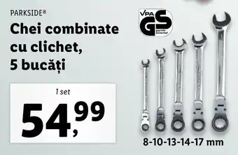 Lidl Parkside chei combinate cu clichet 5 bucăți 1 set Ofertă