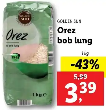 Lidl Golden sun orez bob lung 1kg Ofertă