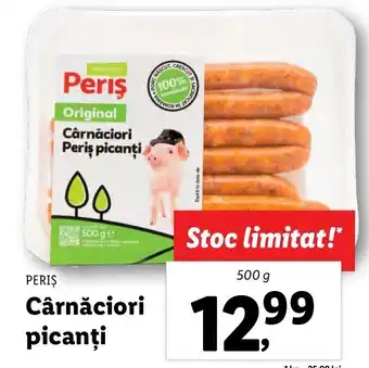 Lidl Periș cârnăciori picanți 500g Ofertă