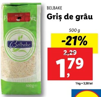Lidl Belbake griș de grâu 500g Ofertă