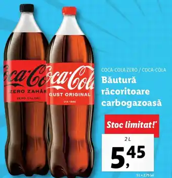 Lidl Coca-cola zero / Coca-cola băutură răcoritoare carbogazoasă 2l Ofertă