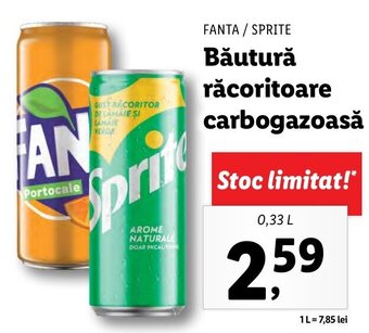 Lidl Fanta / Sprite băutură răcoritoare carbogazoasă 0.33l Ofertă