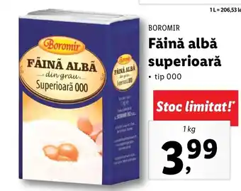 Lidl Boromir făină albă superioară 1kg Ofertă
