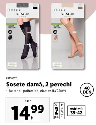 Lidl Esmara șosete damă 2 perechi 1 set Ofertă