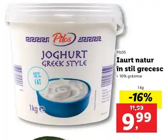 Lidl Pilos iaurt natur în stil grecesc 1kg Ofertă