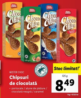 Lidl Mister choc chipsuri de ciocolată 125g Ofertă