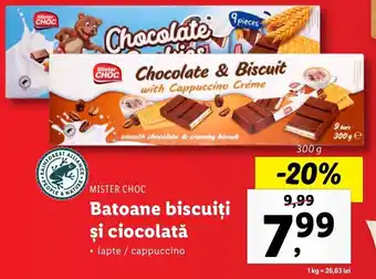 Lidl Mister choc batoane biscuiți și ciocolată 300g Ofertă