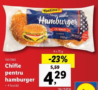 Lidl Tastino chifle pentru hamburger 4 x 75g Ofertă