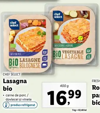Lidl Chef select lasagna bio 400g Ofertă