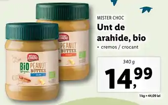 Lidl Mister choc unt de arahide bio 340g Ofertă