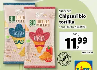 Snack day chipsuri bio tortilla 300g