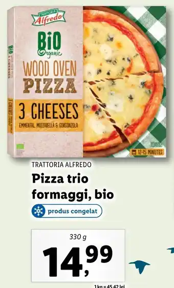 Trattoria alfredo pizza trio formaggi bio 330g