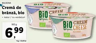 Milbona cremă de brânză bio 160g