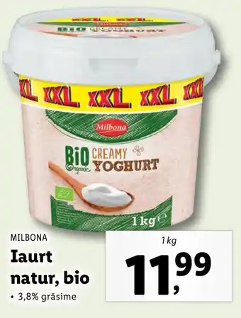 Lidl Milbona iaurt natur bio 1kg Ofertă