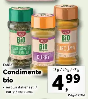 Lidl Kania condimente bio 15 / 40 / 45g Ofertă