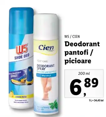 Lidl W5 / Cien deodorant pantofi / picioare 200ml Ofertă
