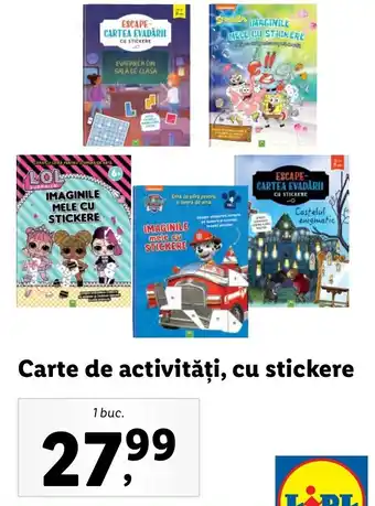 Lidl Carte de activități cu stickere 1 buc Ofertă