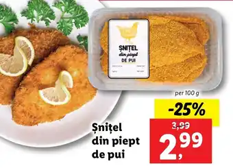 Lidl Șnițel din piept de pui per 100g Ofertă