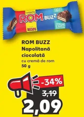 Kaufland Rom buzz napolitană ciocolată 50g Ofertă