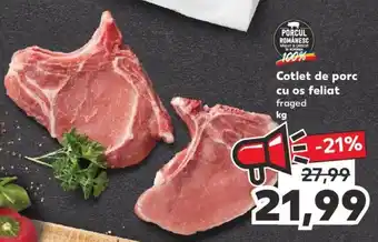 Kaufland Cotlet de porc cu os feliat kg Ofertă