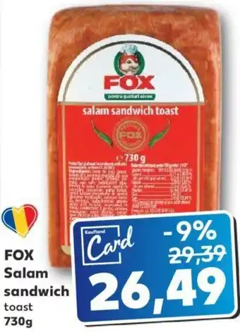 Kaufland Fox salam sandwich 730g Ofertă
