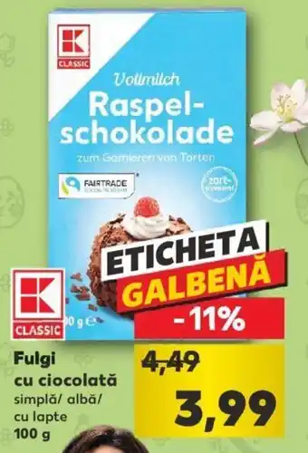 Kaufland classic fulgi cu ciocolată 100g