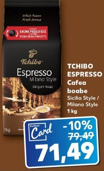 Kaufland Tchibo espresso cafea boabe 1kg Ofertă