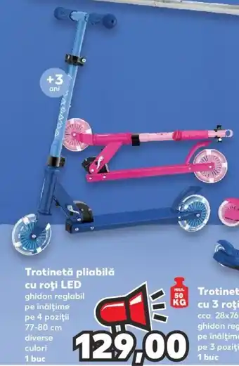 Kaufland Newcential trotinetă pliabilă cu roți led 1 buc Ofertă