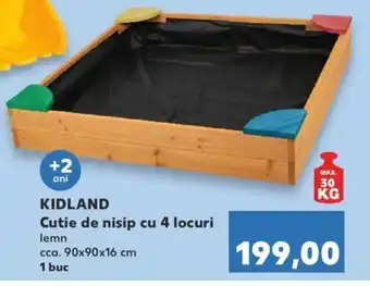 Kaufland Kidland cutie de nisip cu 4 locuri 90 x 90 x 16cm 1 buc Ofertă