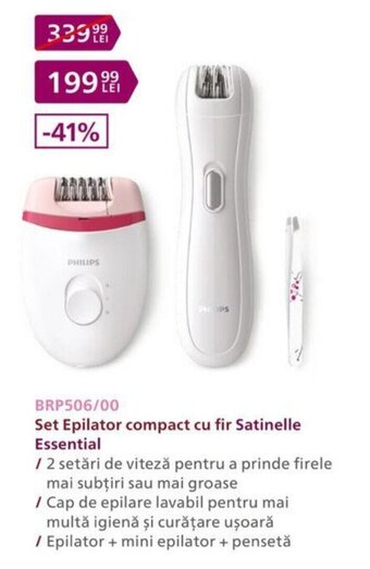 Carrefour Philips epilator compact cu fir satinelle essential Ofertă
