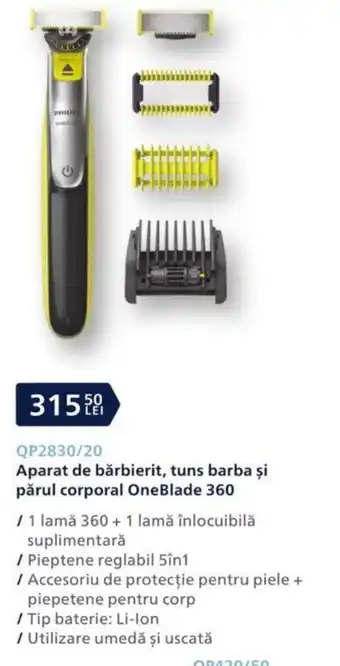 Carrefour Philips aparat de bărbierit tuns barba și părul corporal oneblade 360 Ofertă