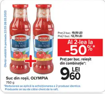 Carrefour Olympia suc din roșii 750g Ofertă